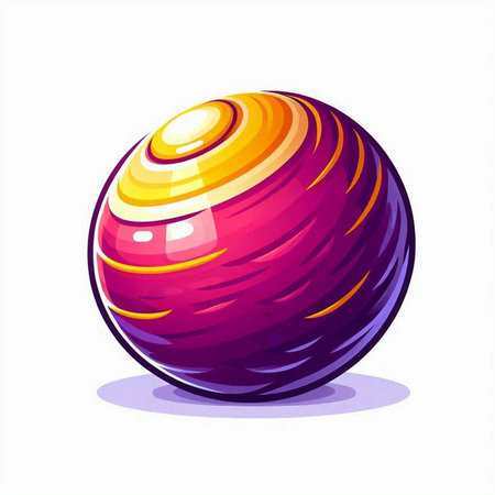 Fitness ball. Vector illustration isolated on white background. Cartoon style.のイラスト素材