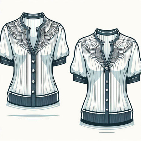 Men's blouse and vest. Vector illustration in retro style.のイラスト素材