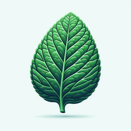 Green leaf. Vector illustration. Isolated on a white background.のイラスト素材