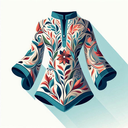 Women's blouse with a floral pattern. Vector illustration for your designのイラスト素材