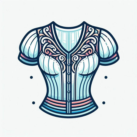 Corset with a pattern on a white background. Vector illustration.のイラスト素材