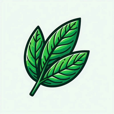 Leaf icon, vector illustration. Flat design style. Isolated on white background.のイラスト素材