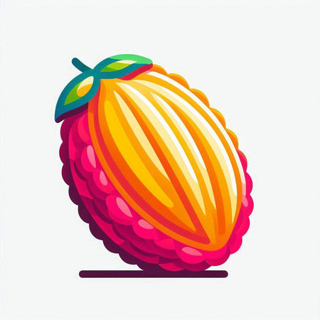 Colorful fruit icon in cartoon style isolated on white background. Vector illustration.のイラスト素材