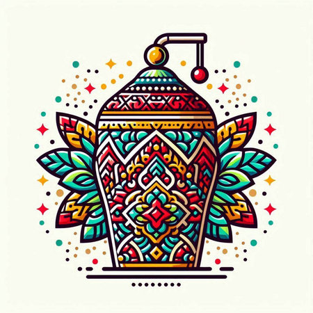Hand drawn vector illustration of a vase with ethnic ornaments.のイラスト素材