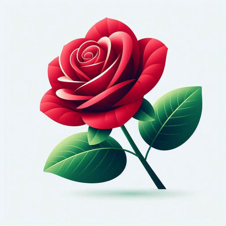 Red rose on a white background. Vector illustration. Eps 10.のイラスト素材
