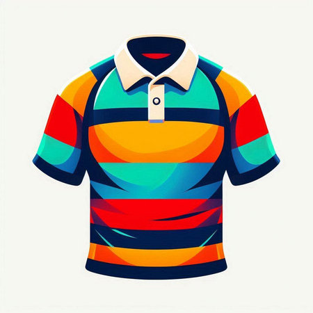 Colorful polo shirt isolated on white background. Vector illustration.のイラスト素材