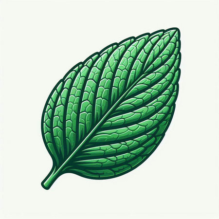 Mint leaf. Hand drawn vector illustration isolated on white background.のイラスト素材