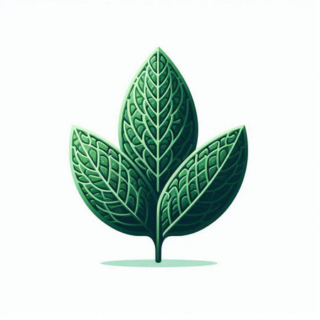 Green leaf icon on white background. Vector illustration. Eps 10.のイラスト素材