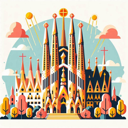 Church of the Holy Spirit in Prague, Czech Republic. Vector illustration.のイラスト素材