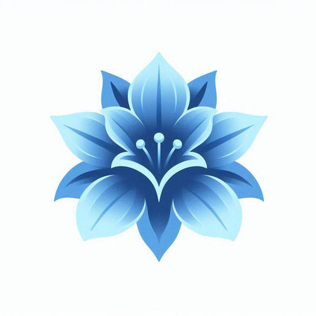 Blue flower icon isolated on white background. Vector illustration. Eps 10.のイラスト素材