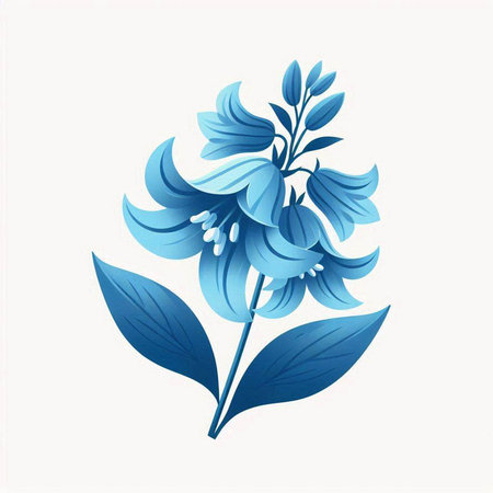 Blue flower on a white background. Vector illustration for your design.のイラスト素材