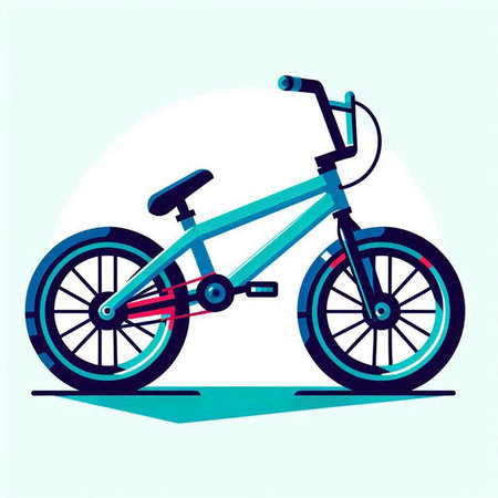 Bicycle vector illustration in flat design style. Side view of a bicycle.のイラスト素材