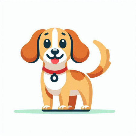 Cartoon dog. Vector illustration of a cute dog. Flat style.のイラスト素材