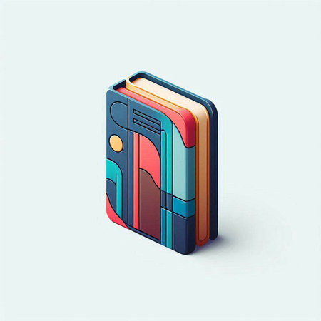 3d isometric illustration of a credit card with a red and blue patternのイラスト素材