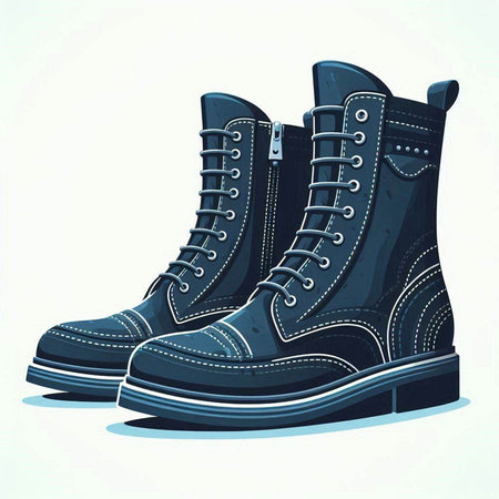 Vector illustration of a pair of boots isolated on a white background.のイラスト素材