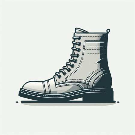 Vintage boot icon, vector illustration. Hand drawn retro boot.のイラスト素材