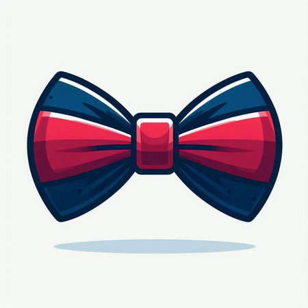 Vector illustration of a red bow tie isolated on a white background.のイラスト素材