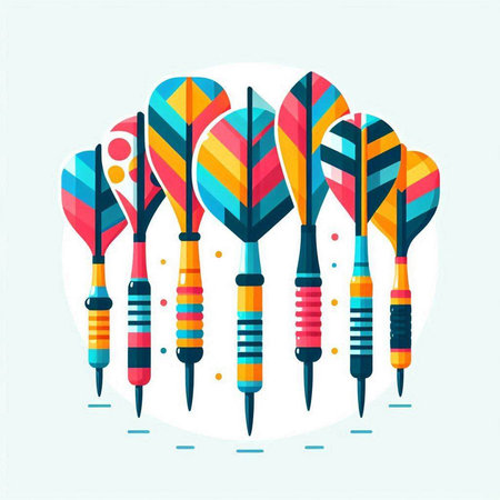 Darts in flat style. Vector illustration for web and mobile design.のイラスト素材