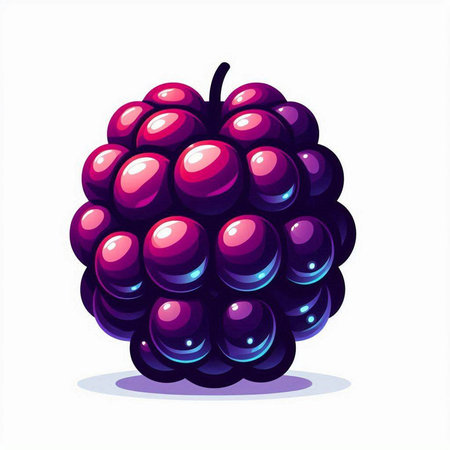 Blackberry isolated on white background. Vector illustration. Eps 10.のイラスト素材