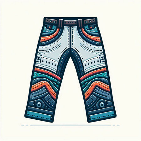 Trousers. Vector illustration of a man's pants with a pattern.のイラスト素材