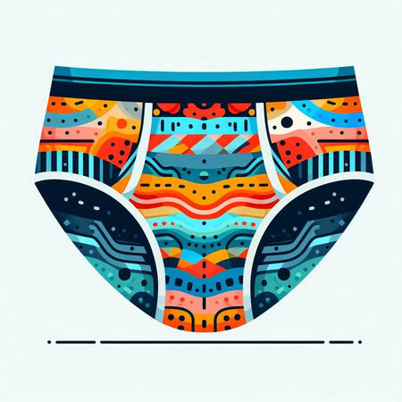 Women's panties with abstract colorful pattern. Vector illustration for your designのイラスト素材