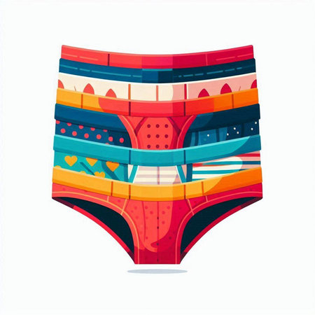 Female panties isolated on white background. Vector illustration in cartoon style.のイラスト素材
