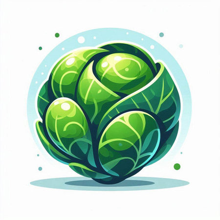 Brussels sprout icon, vector illustration isolated on white background.のイラスト素材