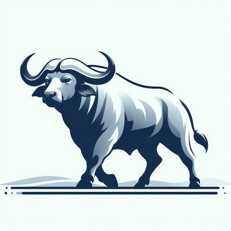 Bull on the white background. Vector illustration. Eps 10 vector file.のイラスト素材