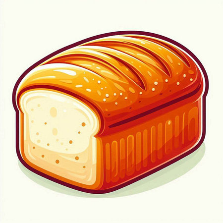Illustration of a loaf of bread on a white background - vectorのイラスト素材