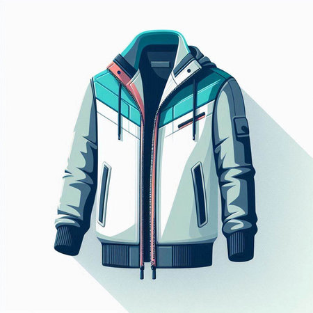 Vector illustration of a male winter jacket with a hood and hood.のイラスト素材