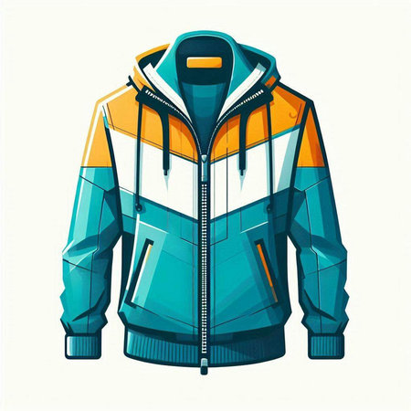 Men's winter jacket isolated on a white background. Vector illustration.のイラスト素材