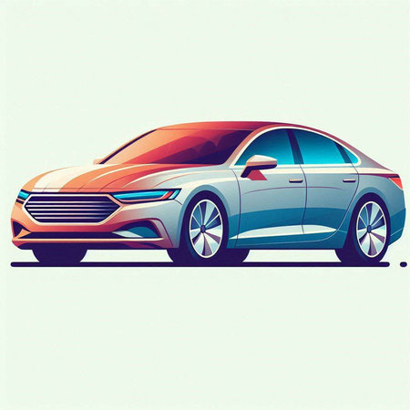 Modern car on a white background. Vector illustration. Eps 10.のイラスト素材