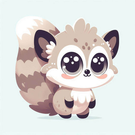Cute cartoon fox. Vector illustration of a cute little animal.のイラスト素材