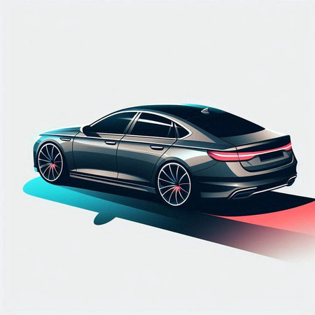 Modern car on a white background. Vector illustration. Eps 10.のイラスト素材