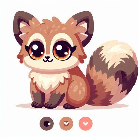 Cute cartoon fox. Vector illustration of a cute little animal.のイラスト素材