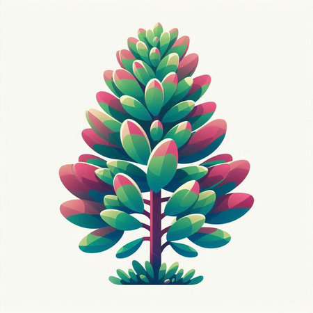 Illustration of a stylized tree on a white background. Vector illustration.のイラスト素材