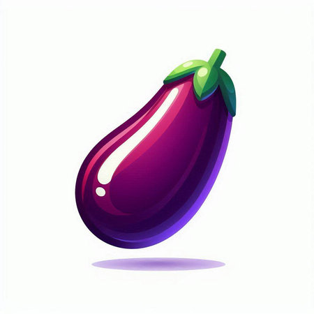 Eggplant, vector illustration, isolated on a white background.のイラスト素材