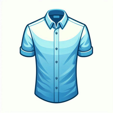 Vector illustration of a blue shirt on a white background. Eps 10のイラスト素材
