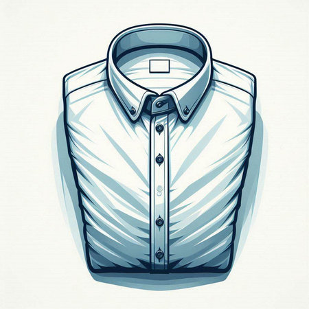 Vector illustration of a shirt with a collar on a white background.のイラスト素材