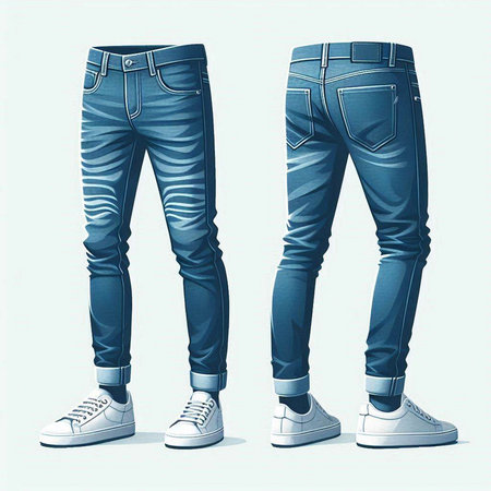 Jeans. Vector illustration. Isolated on a white background.のイラスト素材