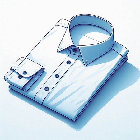 Men's shirt on a white background. 3D rendering. Computer digital drawing.のイラスト素材