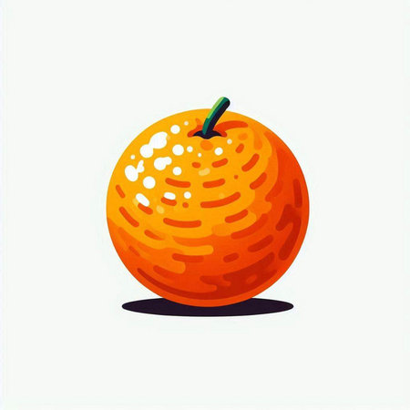 Orange fruit isolated on white background. Vector illustration. Flat style.のイラスト素材