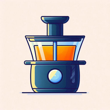 Illustration of a blender with orange juice in a flat style.のイラスト素材