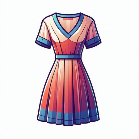 Women's summer dress. Vector illustration of a dress on a white background.のイラスト素材
