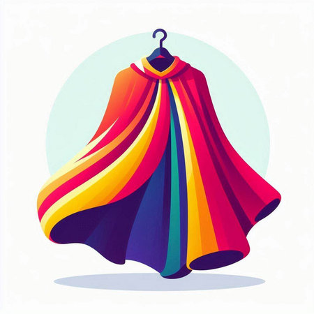Rainbow umbrella isolated on white background. Vector illustration for your designのイラスト素材