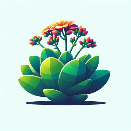 Vector illustration of a succulent plant isolated on a white background.のイラスト素材