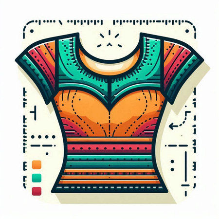 Illustration of a T-shirt in retro style. Vector illustration.のイラスト素材