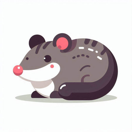 Cute cartoon rat. Vector illustration isolated on a white background.のイラスト素材