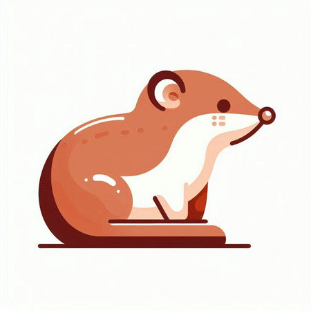 Cute hamster on a white background. Vector illustration in cartoon style.のイラスト素材