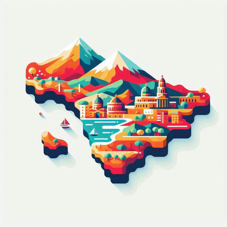 Mountain Landscape. Isolated Vector Illustration. Eps 10のイラスト素材